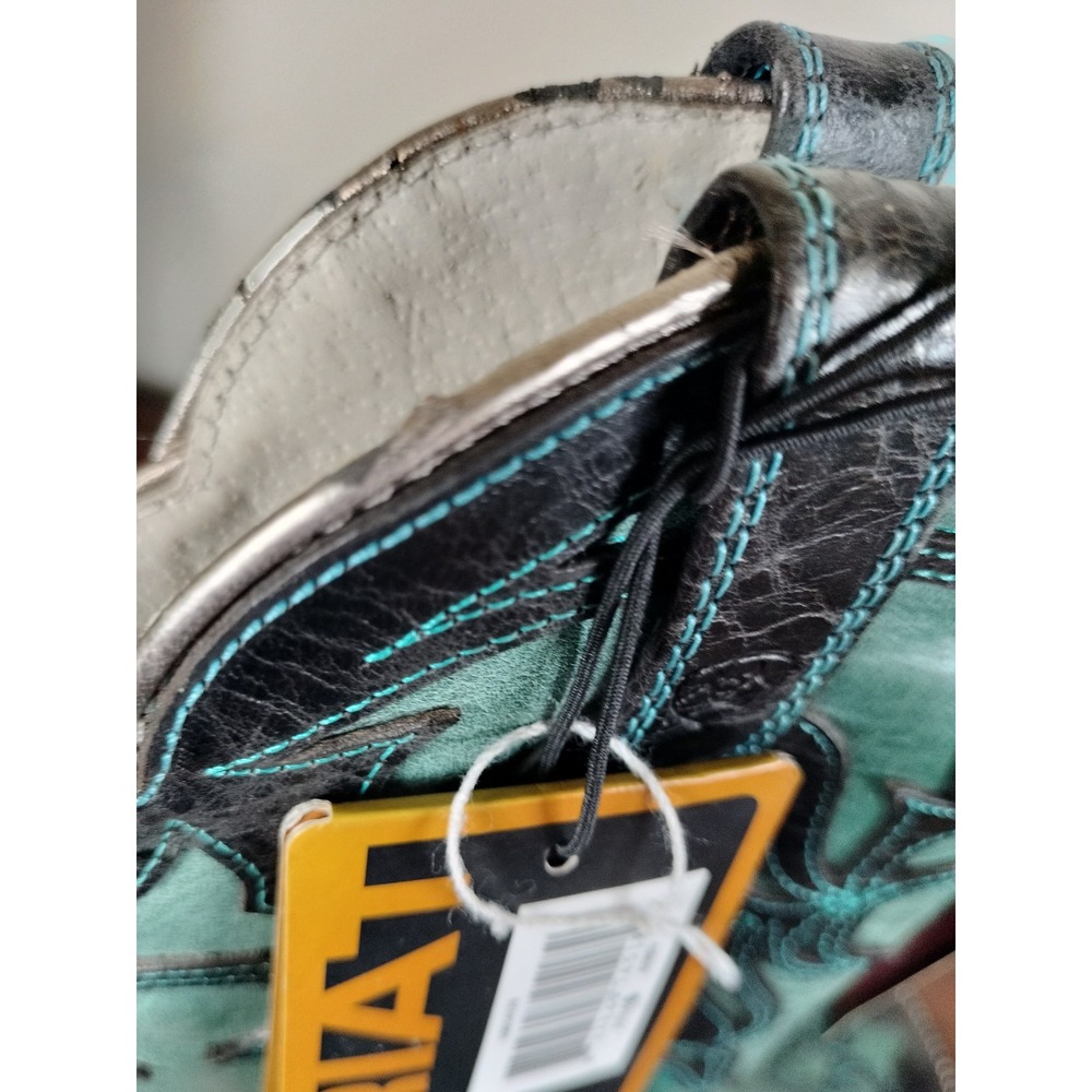 NWT Ariat Cassidy Western Boots Women's 6 B Midnight Turquoise Leather Squaretoe - Picture 9 of 16